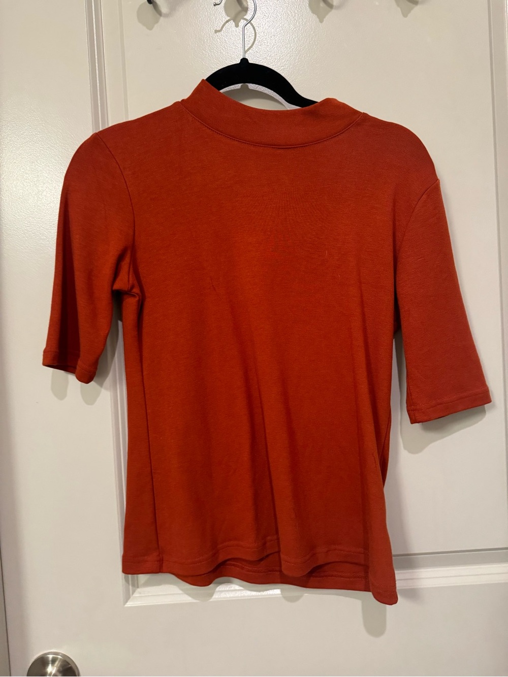 Women's Rust Half-Sleeve Mock Neck Top
